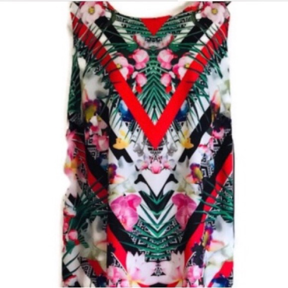 GIBSON LATIMER Tropical Print Maxi Dress, size IX - Picture 4 of 15